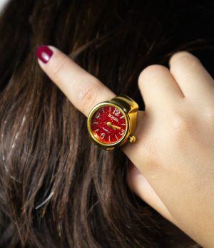 anillo reloj rojo 2 Anillo Reloj
